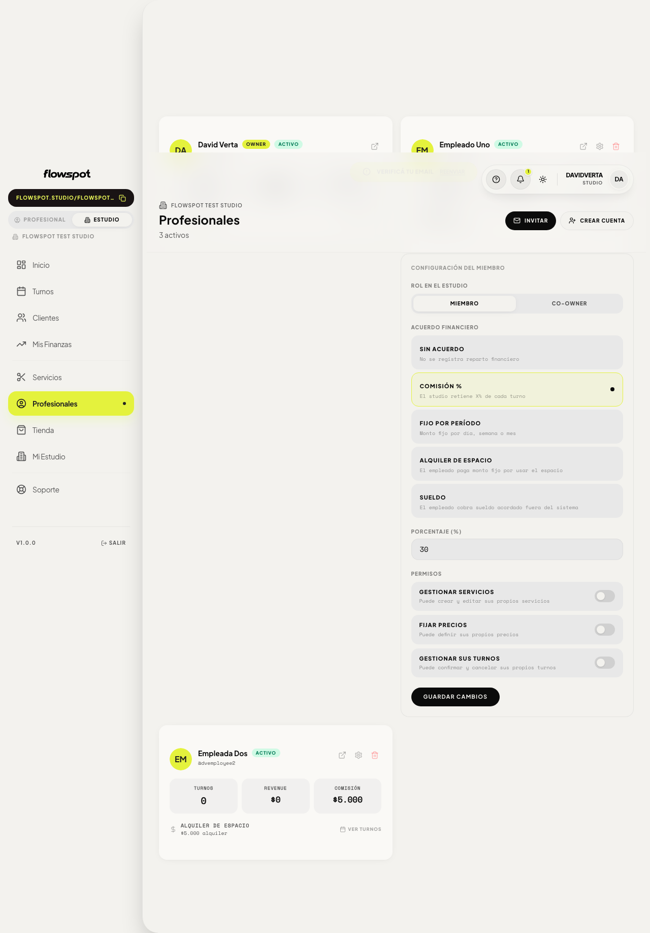 Sección de acuerdo económico en la configuración del miembro